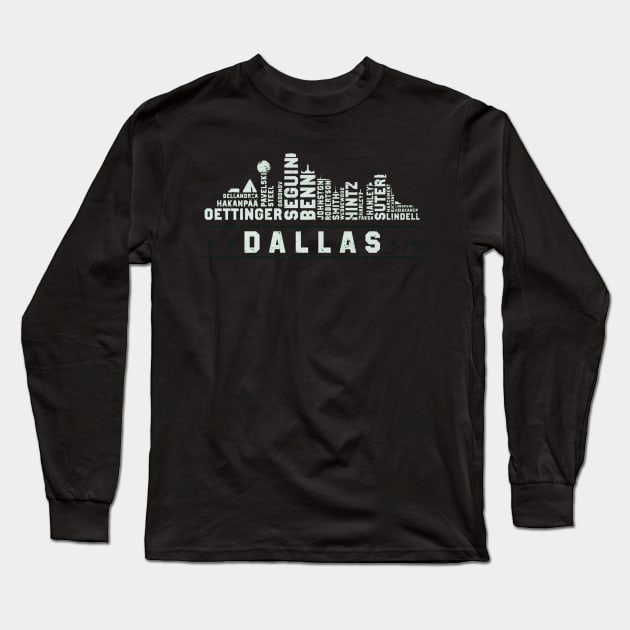 Dallas Hocket Roster Skyline 23 Long Sleeve T-Shirt by ClarityMacaws